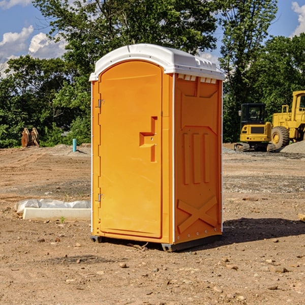 how often are the portable restrooms cleaned and serviced during a rental period in Laura OH